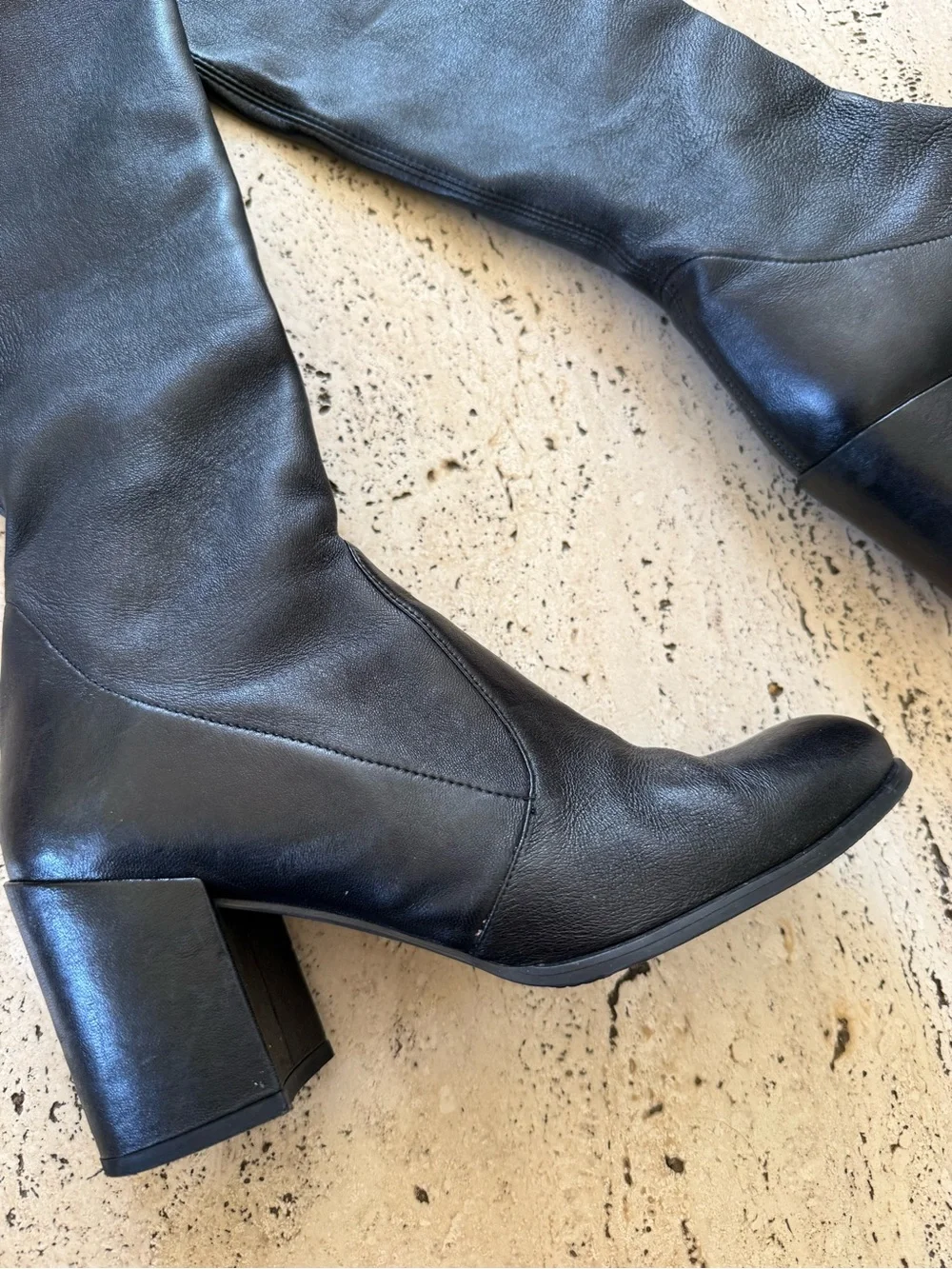 Stuart Weitzman Black Leather Over the Knee Thigh High Boots Size 9